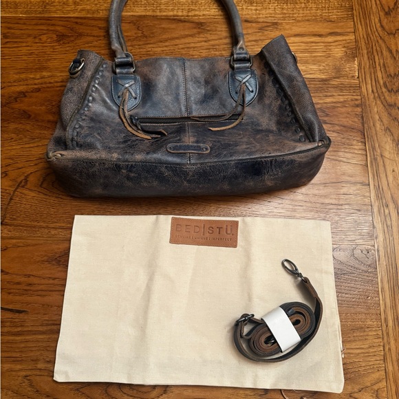 Bed Stu Rockababy satchel- Leather Shoulder Bag - Blue - Picture 3 of 6